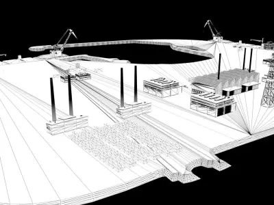Upper Zakum oil field second largest offshore oilfield 3D model