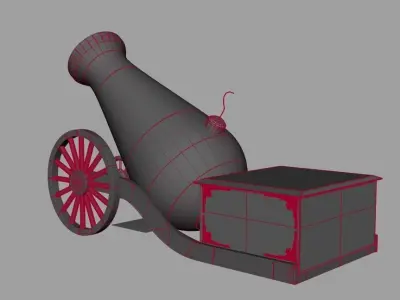 Cannon carouse toy decor 3D model