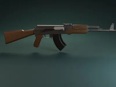 Low-Poly Ak-47 weapon Free low-poly 3D model