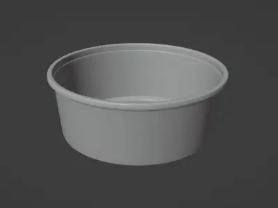 8 oz Dairy Yogurt Dip Sour Cream Plastic Container with Lid 3D model