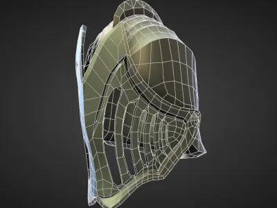 HELMET2 high and low poly Low-poly 3D model