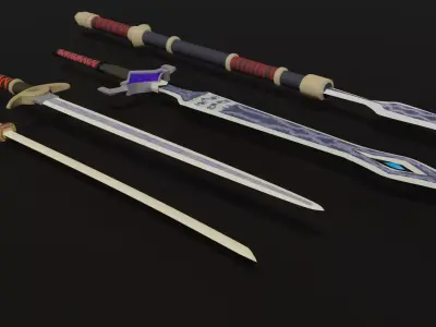 Simple melee weapon Low-poly 3D model