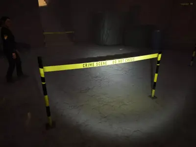 Crime Scene Police Line with Evidence Markers 4K Low-poly 3D model