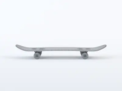 Skateboard Yellow Model 3D model Low-poly 3D model