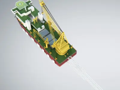 Pipelay Crane Vessel SK 3500 3D model