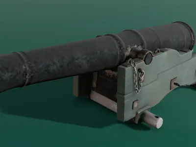 Old Cannon 3D Model  Low-poly 3D model