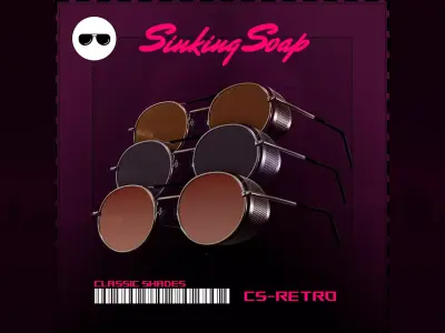 Classic Retro Shades Low-poly 3D model