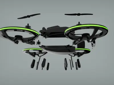 X-Black Drone - Quadcopter Free 3D print model