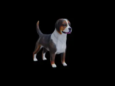 Low-poly dog Low-poly 3D model