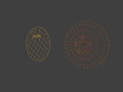 Captain America Shield Low-poly 3D model