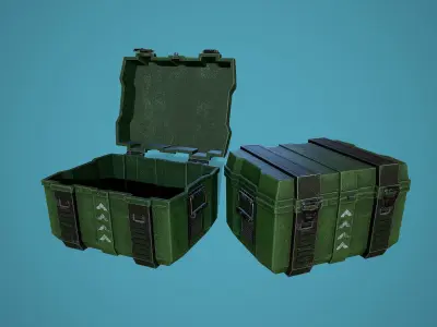Ammunition box Low-poly 3D model buy