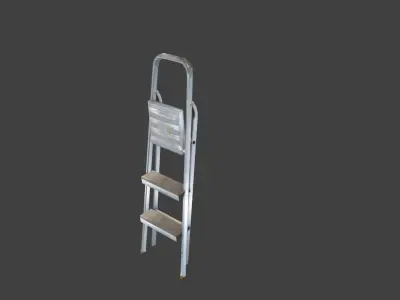 Aluminum Ladder Low-poly 3D model