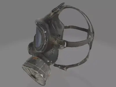 Post Apocalyptic Gas Mask Low-poly 3D model