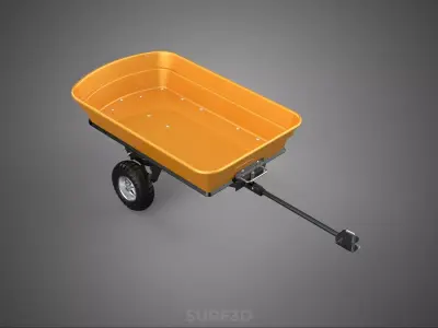 ATV UTV POLY DECK UTILITY TOWING TRAILER CARGO CART WAGON GARDEN 3D model