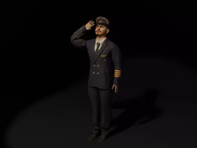 Fully Rigged Pilot 3D Character Low-poly 3D model