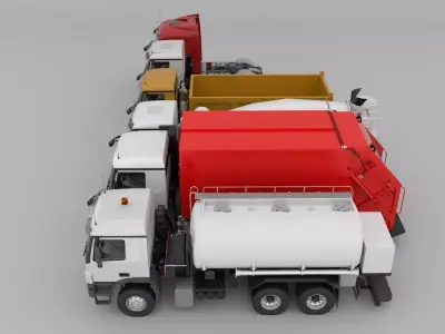 MercedesBenz-Actros All series Set 01 Low-poly 3D model