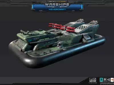 WARSHIPS - Hovercraft  Low-poly 3D model