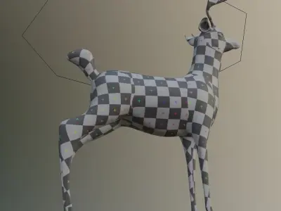 wild deer or christmas deer Low-poly 3D model