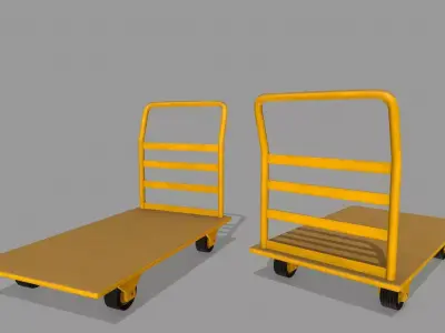 Trolley hand truck Low-poly 3D model 7