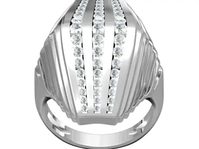 Antique Cocktail Engagement Ring for Women 3D print model