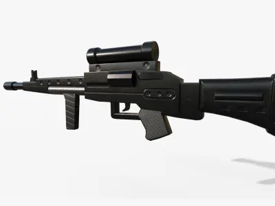 Stylized Saigo gun Low-poly 3D model