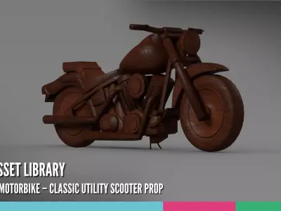 Balinese Motorbike Classic Utility Scooter Prop 3D model