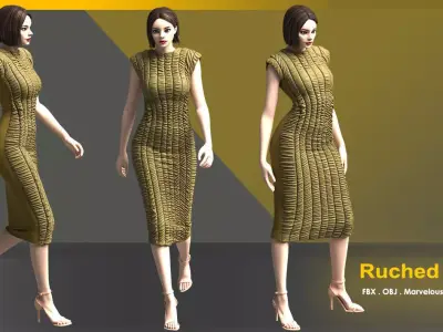 Ruched Dress 3D model