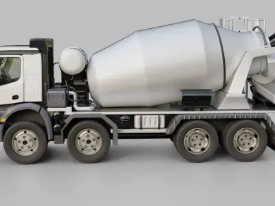 Mercedes Benz Concrete Mixer Truck 3D model