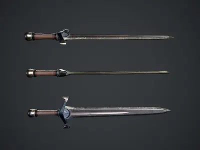 Medieval sword Free low-poly 3D model shop