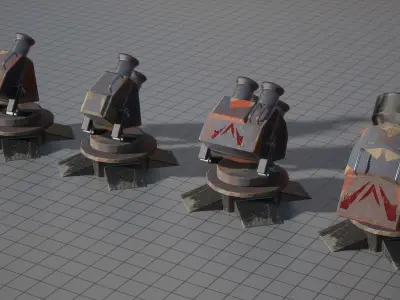 Turret Splash Low-poly 3D model