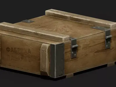 Military Wooden Ammo Box Low-poly 3D model