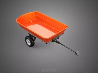 POLY BED TOW TRAILER CARGO CART WAGON TRACTOR LAWN MOWER GARDEN 3D model
