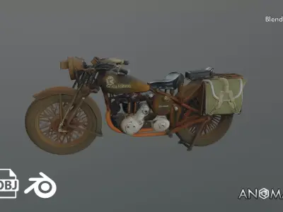 destroyed motorcycle  3D model
