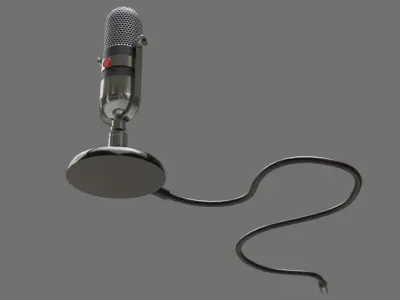 Retro Microphone 1A Low-poly 3D model