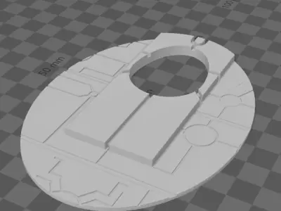 Necron-mantic world 120x92mm base for new flyer stands  3D print model