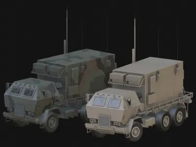 Military Command and Launch Control Vehicle Low-poly 3D model