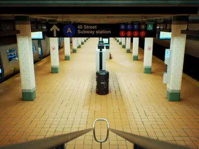 Subway Realm - Game-Ready NYC Metro Station Environment Low-poly 3D model