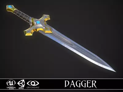 Dagger A6 Low-poly 3D model