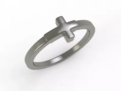 Antique Plain Cross Ring 3D print model