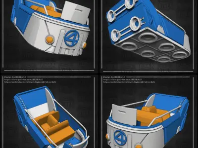 Fantastic 4 vehicle and herbie 3D print model