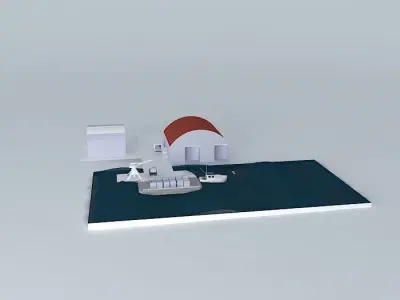 Warehouse building with roof Free 3D model