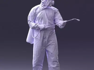 000342 Disinfector in Protective Suit 0329 3dp 3D print model