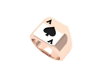 Black Ace Gold Ring 3D print model