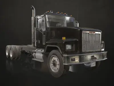Classic Truck - Black Low-poly 3D model
