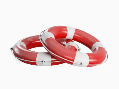 Lifebuoy 02 Low-poly 3D model