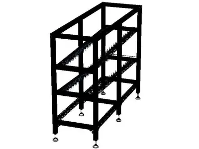 Aluminum Roller Track for Gravity Flow 3D model