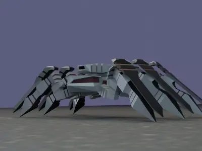 Robot low poly spider Low-poly 3D model