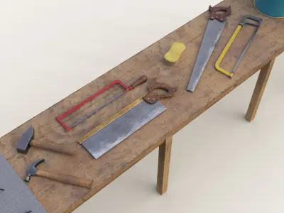 PBR Assets - Farm Tools Low-poly 3D model