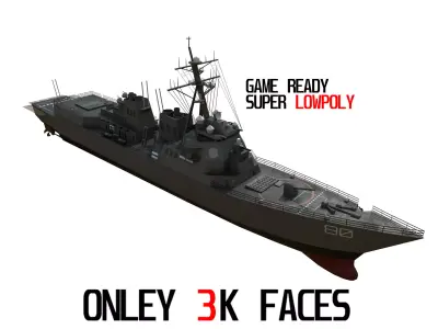arleigh burke destroyer Low-poly 3D model