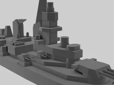 USS Missouri - Model for small scale printing Free 3D print model